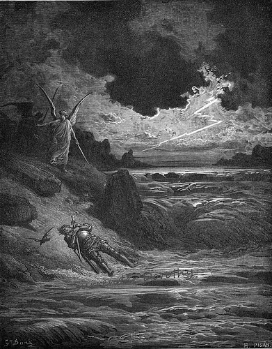 incisione di Gustave DorÃ¨ che raffigura la morte di Buonconte da Montefeltro